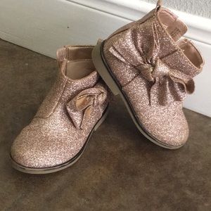 Rose gold glitter booties